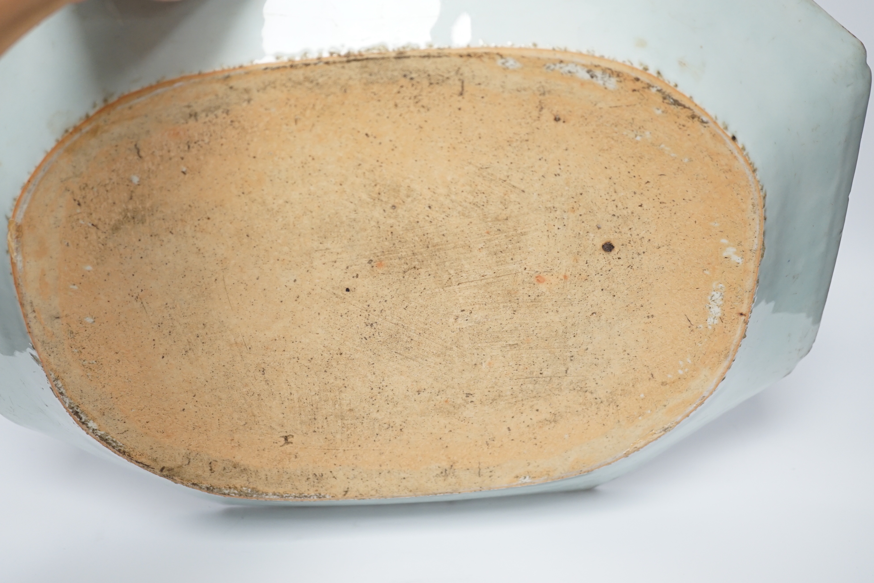 A large Chinese blue and white meat dish, Qianlong period, 43cm